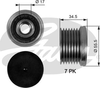 Gates OAP7084 - Piedziņas skriemelis, Ģenerators autospares.lv