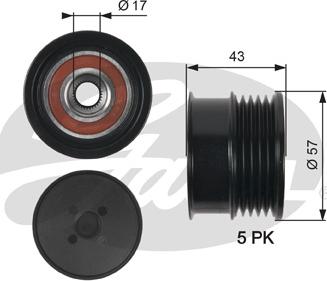 Gates OAP7088 - Piedziņas skriemelis, Ģenerators www.autospares.lv