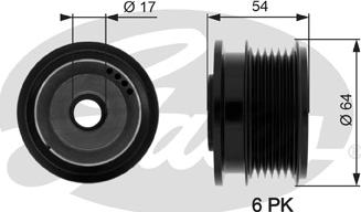 Gates OAP7083 - Шкив генератора, муфта www.autospares.lv