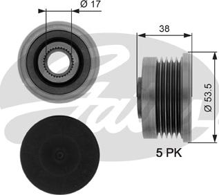 Gates OAP7082 - Шкив генератора, муфта www.autospares.lv