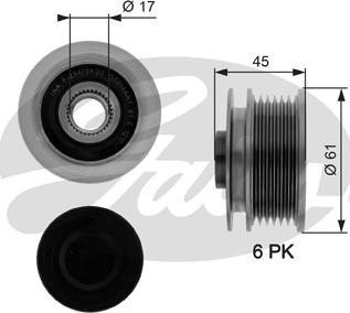 Gates OAP7087 - Piedziņas skriemelis, Ģenerators autospares.lv