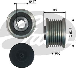 Gates OAP7190 - Шкив генератора, муфта www.autospares.lv