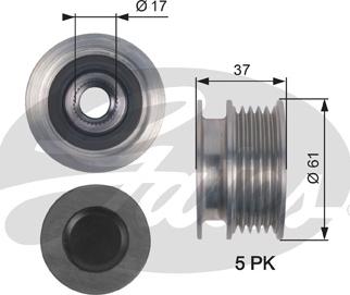 Gates OAP7145 - Piedziņas skriemelis, Ģenerators autospares.lv