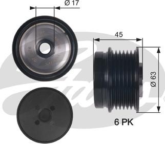 Gates OAP7141 - Piedziņas skriemelis, Ģenerators www.autospares.lv