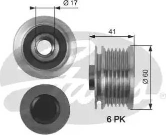 Gates OAP7147 - Pulley, alternator, freewheel clutch www.autospares.lv