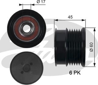 Gates OAP7156 - Piedziņas skriemelis, Ģenerators www.autospares.lv