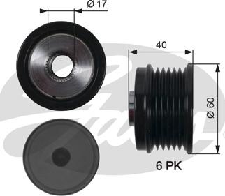 Gates OAP7153 - Piedziņas skriemelis, Ģenerators www.autospares.lv