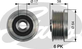 Gates OAP7165 - Piedziņas skriemelis, Ģenerators www.autospares.lv