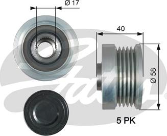 Gates OAP7163 - Piedziņas skriemelis, Ģenerators www.autospares.lv