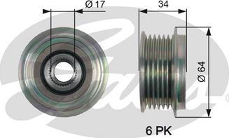 Gates OAP7167 - Piedziņas skriemelis, Ģenerators autospares.lv