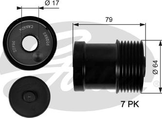 Gates OAP7104 - Piedziņas skriemelis, Ģenerators www.autospares.lv