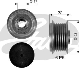 Gates OAP7105 - Piedziņas skriemelis, Ģenerators www.autospares.lv