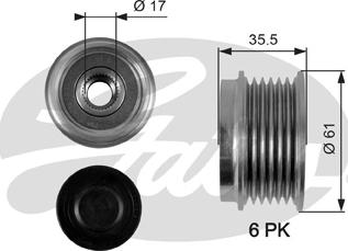 Gates OAP7100 - Piedziņas skriemelis, Ģenerators www.autospares.lv