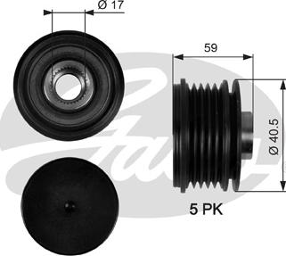 Gates OAP7107 - Piedziņas skriemelis, Ģenerators autospares.lv