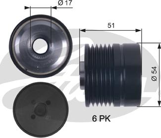 Gates OAP7118 - Piedziņas skriemelis, Ģenerators autospares.lv