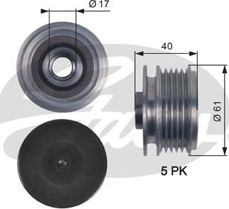 Gates OAP7117 - Pulley, alternator, freewheel clutch www.autospares.lv