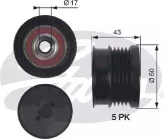 Gates OAP7134 - Piedziņas skriemelis, Ģenerators www.autospares.lv