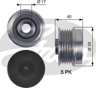 Gates OAP7132 - Piedziņas skriemelis, Ģenerators autospares.lv