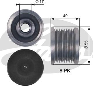 Gates OAP7137 - Pulley, alternator, freewheel clutch www.autospares.lv