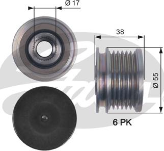 Gates OAP7124 - Piedziņas skriemelis, Ģenerators www.autospares.lv