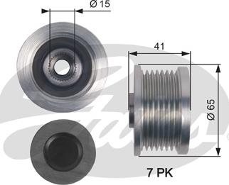 Gates OAP7125 - Piedziņas skriemelis, Ģenerators www.autospares.lv