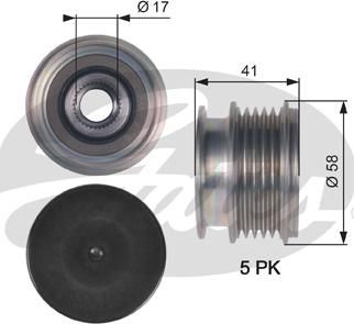 Gates OAP7126 - Piedziņas skriemelis, Ģenerators www.autospares.lv