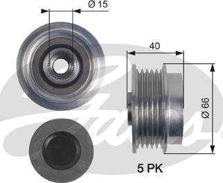 Gates OAP7121 - Шкив генератора, муфта www.autospares.lv