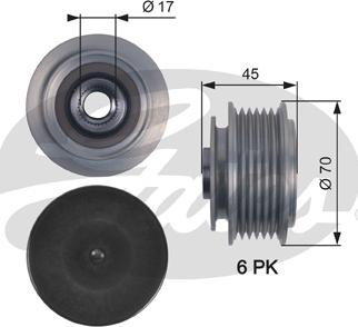 Gates OAP7128 - Piedziņas skriemelis, Ģenerators autospares.lv