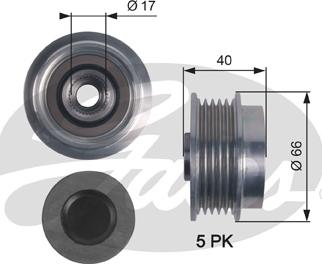 Gates OAP7122 - Piedziņas skriemelis, Ģenerators autospares.lv