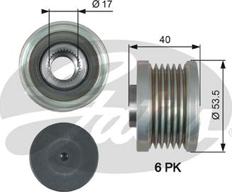 Gates OAP7179 - Piedziņas skriemelis, Ģenerators www.autospares.lv