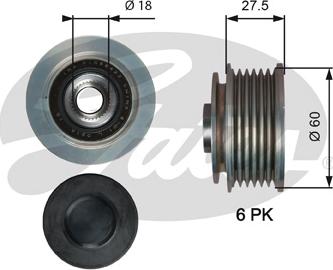 Gates OAP7176 - Pulley, alternator, freewheel clutch www.autospares.lv