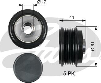 Gates OAP7173 - Piedziņas skriemelis, Ģenerators www.autospares.lv