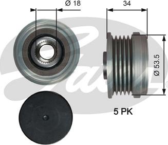 Gates OAP7202 - Piedziņas skriemelis, Ģenerators autospares.lv