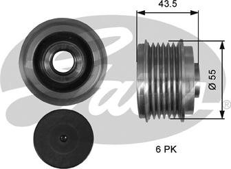 Gates OAP7219 - Piedziņas skriemelis, Ģenerators www.autospares.lv