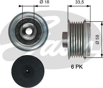 Gates OAP7210 - Piedziņas skriemelis, Ģenerators www.autospares.lv