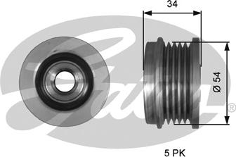 Gates OAP7220 - Pulley, alternator, freewheel clutch www.autospares.lv