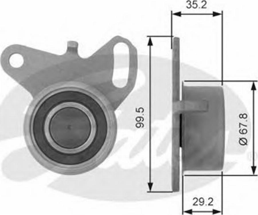 Gates T41044 - Spriegotājrullītis, Gāzu sadales mehānisma piedziņas siksna www.autospares.lv