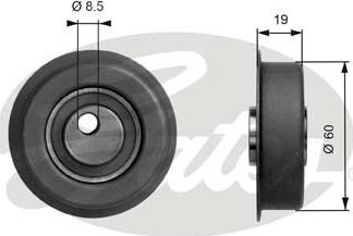 Gates T41045 - Spriegotājrullītis, Gāzu sadales mehānisma piedziņas siksna www.autospares.lv