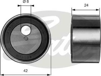 Gates T41009 - Spriegotājrullītis, Gāzu sadales mehānisma piedziņas siksna www.autospares.lv