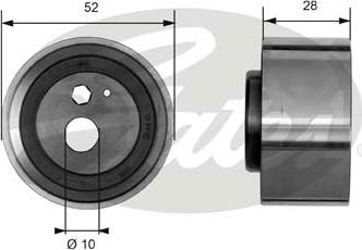 Gates T41032 - Spriegotājrullītis, Gāzu sadales mehānisma piedziņas siksna www.autospares.lv