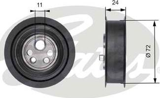 Gates T41102 - Натяжной ролик, зубчатый ремень ГРМ www.autospares.lv