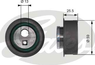 Gates T41136 - Spriegotājrullītis, Gāzu sadales mehānisma piedziņas siksna autospares.lv