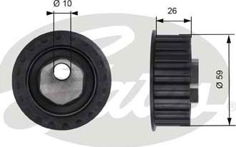 Gates T41127 - Spriegotājrullītis, Gāzu sadales mehānisma piedziņas siksna www.autospares.lv