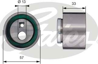 Gates T41258 - Spriegotājrullītis, Gāzu sadales mehānisma piedziņas siksna www.autospares.lv