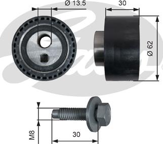 Gates T41282 - Натяжной ролик, зубчатый ремень ГРМ www.autospares.lv