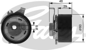 Gates T43003 - Spriegotājrullītis, Gāzu sadales mehānisma piedziņas siksna www.autospares.lv