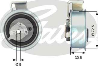 Gates T43018 - Tensioner Pulley, timing belt www.autospares.lv