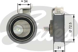 Gates T43017 - Spriegotājrullītis, Gāzu sadales mehānisma piedziņas siksna autospares.lv