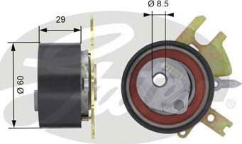 Gates T43089 - Tensioner Pulley, timing belt www.autospares.lv