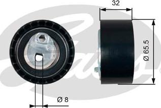 Gates T43035 - Spriegotājrullītis, Gāzu sadales mehānisma piedziņas siksna autospares.lv